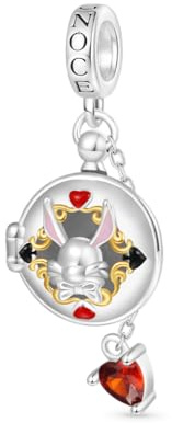 GNOCE Orologio da Tasca Orecchie di Coniglio Ciondolo Fascino, S925 Argento Sterling Charms Dangle Per le Donne Ragazze Moglie Figlia, San Valentino, Festa Della Mamma Gioielli Regalo