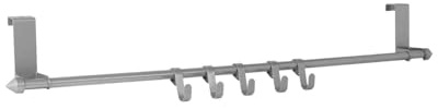 Avilia Kleiderständer zum Aufhängen mit 5 verstellbaren Haken – Türgarderobe für Mäntel und Bademäntel, aus Metall, Tragkraft 7,5 kg, 57 x 6,5 x 9 cm, lackierter Edelstahl