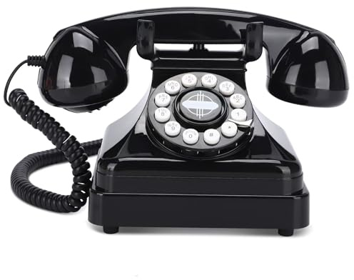 GFDQNABM Audio Guest Book Wedding Phone,Audio GuestBook,Phone GuestBook,Bridal Shower Party Gifts, Vintage Guest Book Telephone Record Customized Voice Message for Your Wedding Party (Retro Black)