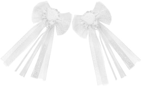 minkissy 1satz Hochzeitsauto Deko Schleifen Mit Rüschen Für Romantische Hochzeitsdekoration Langlebige Und Pflegeleichte Auto-Accessoires Für Besonderen Tag