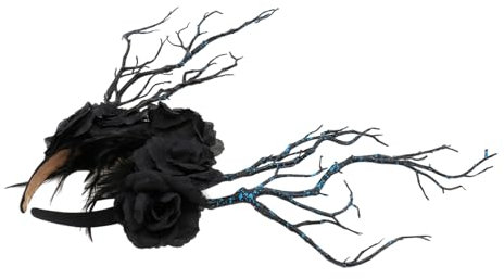 WATIIFUFU 1pc Gothic Stirnband Halloween Glow Stirnband Schwarz Cosplay Kopfschmuck Für Party Dekoration Zubehör