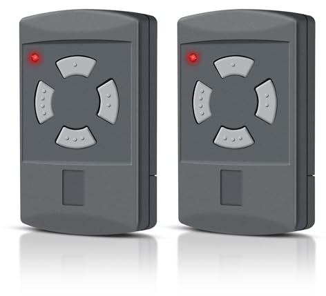 Effdrdfs 40,685MHz Garagentor Fernbedienung,Garagentoröffner Fernbedienung, Handsender Kompatibel mit Hörmann HSM4-40, HSM2-40, HS2-40, HS4-40, HSE2-40, HSE4-40, Graue Taste 4 Kanäle, 2 Stücke