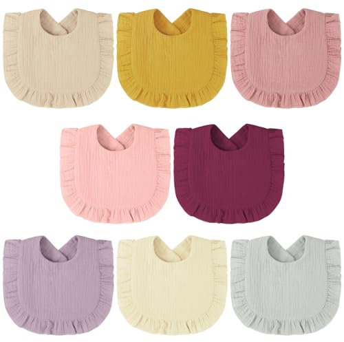 Vicloon Unisex haklappar, 8 st mjuka absorberande haklappar, babybandanas bomull, baby-haklappar nyfödd bomull för baby pojkar flickor bomull bandana