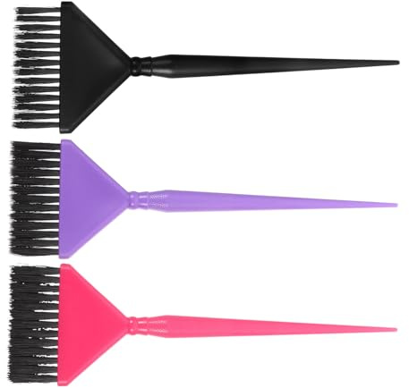 NOLITOY Lot de 3 Pinceaux à Teindre Noirs en PC pour Coloration Capillaire, Application Précise et Uniforme Outils Professionnels pour Salon et Usage Personnel Couleur Aléatoire