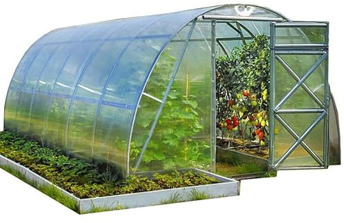 Serra Prime con copertura in policarbonato alveolare da 4mm Tunnel per coltivazione orto piante giardino (Acciaio, 3x8m - 4mm)