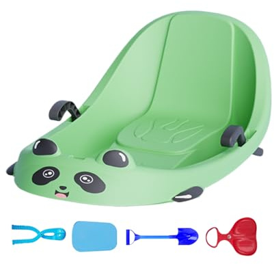 Protoence Luges pour - Équipement de Sport d'hiver - Toboggan Luge De Neige avec Frein Intégré | pour Garçons Filles dÂge Préscolaire Collines Enneigées Parc Jardin Arrière Cour de