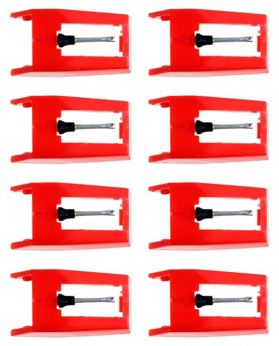 CLISPEED 8 Puntine di Ricambio per Giradischi in Rubino Stilo per Grammofono e Fonografo Puntina Sostituibile Compatibile Vinili per Audio Cristallino e Protezione Dischi