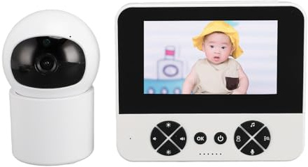 Yctze Cámara de Vigilancia para Bebés, Monitor de Vídeo Inteligente para Bebés con Pantalla HD de 4,3 Pulgadas con Intercomunicador de 2 Vías, Monitor de ángulo Ajustable Nocturno, Ideal para Uso en