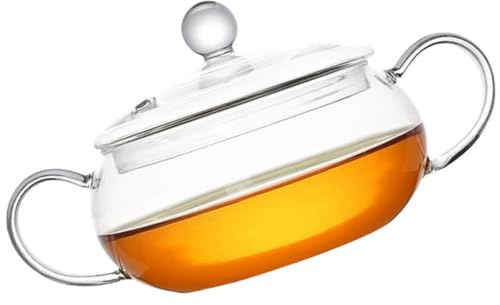 TOYANDONA Casserole en Verre Transparent 1400Ml avec Couvercle, Pot de Cuisson pour Cuisinière Électrique, Marmite Polyvalente pour Soupe, Bouillie et, Cuisson Lente à Feu Doux