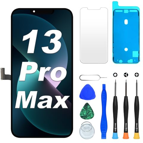 Digi4U Écran pour iPhone 13 Pro Max LCD, 6,7 Pouces True Tone Display Face ID Écran Tactile 3D de Remplacement pour iPhone 13 Pro Max LCD avec kit de réparation
