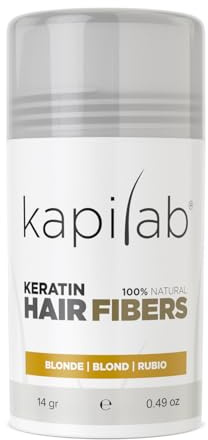 Kapilab Streuhaar Blond, Premium Haarpuder zur Haarverdichtung Haarfasern für Dünner Werdenes Haar Keratin Haarpulver Mehr Volumen Hair Fibers für Männer und Frauen - 12.5 gramm