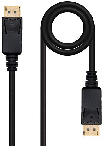 Blendend Câble DisplayPort de haute qualité, modèle DP/M-DP/M, noir, longueur de 2 mètres, idéal pour connecter des appareils dotés d'une entrée DisplayPort.