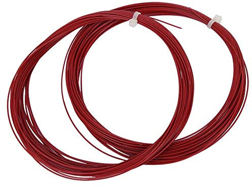 Keenso 2 STK. Badmintonschläger-Saite 10 m hohe Flexibilität Badminton-Schnur-Trainingsschläger Schlägerschläger Badminton-Reparaturzubehör(rot)