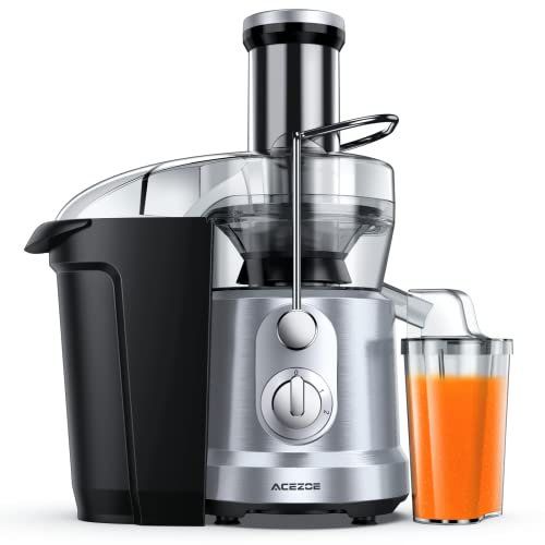 Acezoe Centrifugal Juicer Machines vegetable and fruit, Juicer Extractor with 3 Feed Chute, Power Juicers with 1300W&304 Stainless-steel Filter, Dishwasher Safe, Included Brush