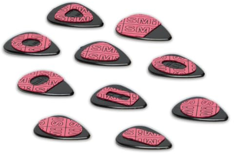 10 Stück selbstklebende Griffe für griffige Gitarren Plektren - Guitar Pick Grip - PlecPads - Gecko Grips - Dry Touch - 0,5 mm - Variety Pack