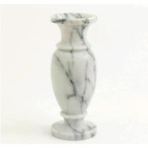 Vase Blumenständer aus weißem Marmor, Weiß, Marble Italienische Blumenvase Dekorative Home Höhe 15 cm