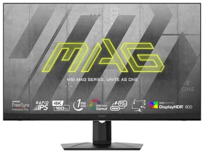 MSI MAG 323UPF – Gaming-Monitor 32 Zoll UHD – IPS-Panel 3840 x 2160, 160 Hz/1 ms, FreeSync Premium Pro, Verstellbarer Standfuß/VESA – DisplayPort 1.4a, HDMI 2.1 & USB Typ C