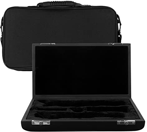 Vaguelly 2 Stück Schwarzes Oboenkoffer mit Lederbehälter und Canvas Tragetasche Praktisches Design zum Schutz und Tragen der Oboe mit Integriertem Innenfach