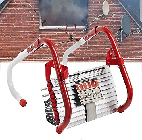 GIZMIT Fire Escape Ladders 2-6 Storey, Fast to Deploy & Easy to Use, Fire and High Temperature Resistance, Emergency Safety Fire Ladder for Kids Adults, Weight Capacity Up to 450kg,7.5M/24FT