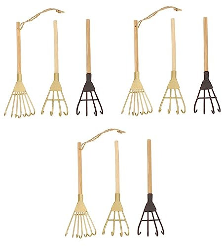 YARNOW 9pièces Mini Râteaux Fer pour Décoration De Jardin Outils De Jardinage Artistiques pour Maison Et Photographie