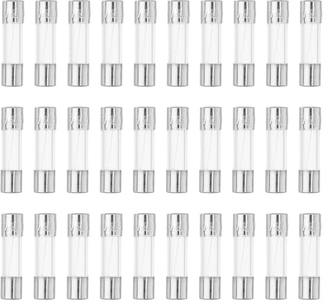 QUARKZMAN 30 stycken finsäkring 7A säkringar 250 V glassäkring glasrör säkring snabbt glas säkringssats 5 x 20 mm