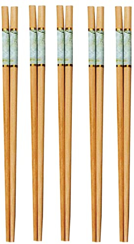 Essstäbchen Holz 5 Paar Essstäbchen Wiederverwendbar Rutschfest Bambus Wärmeisoliert Kochen Essstäbchen für Esstisch Chinesische Essstäbchen Essstäbchen Bambus