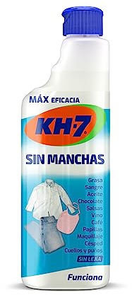 KH-7 Sin Manchas | Quitamanchas Ropa | Elimina Todo Tipo de Manchas | Vino, Chocolate, Tomate, Grasa, Aceite, Sangre, Maquillaje y más | Recambio 715 mL