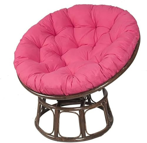 YeGang Papasan Stuhlkissen, rund, weich, dick, Kissen für Papasan-Sessel, Rattan, für Garten, Außenbereich, Balkon und Wohnzimmer (100 x 100 cm, rosa rot)