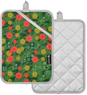 Presine per cucina resistenti al calore, senza cuciture, moderne presine per cucina, con tasche, supporti per cuscinetti caldi per cucina e forno, confezione da 2