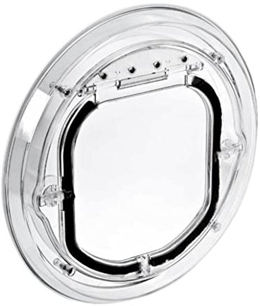 Hperu Pet Flap Door Round Puppy Door Plastic Transparent Cat Door for Sliding Glass pet door for cats