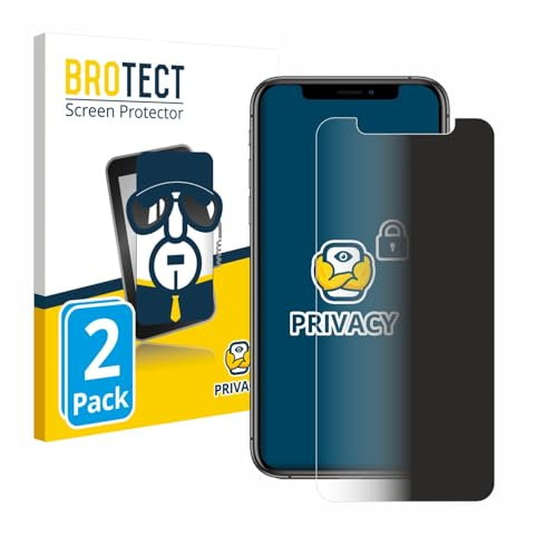 BROTECT Blickschutzfolie für Apple iPhone Xs | 2 Stück Anti-Spy Displayschutz Made in Germany Smartphones und Handys Privacy Screen Protector Blaulichtfilter Klare Folie