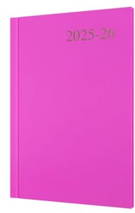 Collins 'Essentials' 12 Month Mid/Academic Year Planner, July 2025-July 2026 - ESSA53M.50-2526 -Week-to-View Diary, A5 Hard Cover, Pink