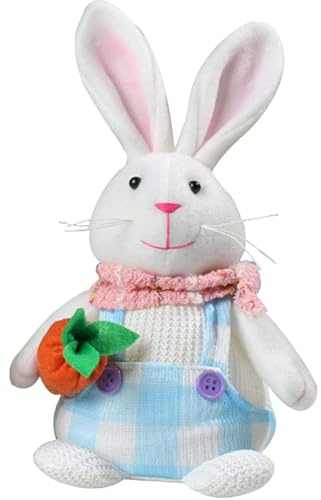 Easter Light-Up Bunny doll, Easter Standing Rabbit Home Decoration Rabbit Statue, Lighting Rabbit Filling Animals Easter Glow Rabbit for Easter Household Desktop Room Home Decor(carrot)