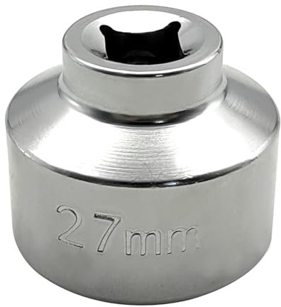YIWEOG 27-mm-Ölfilterschlüssel mit niedrigem Profil, 6-Punkt-Stecknuss-Ersatz für -Benz A-Klasse, Mini, Kia, Nissan und andere