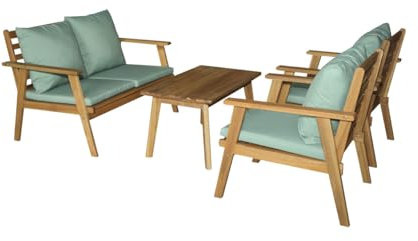 Primaster Loungeset Lovina 4-teilig Gartenmöbel Set Holz Gartenlounge Sitzgruppe