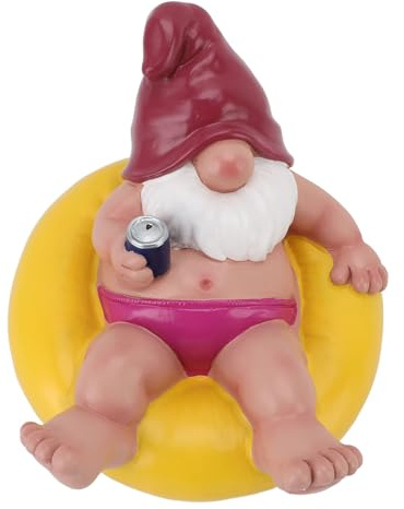 Pool Floating Gnome Statues, Resin Relaxing Lazy Gnome Figurine, Outdoor Funny Pool Gnome Statues Floating Gnome Garden Decor for Outdoor Garden Pond Patio Lawn Water Floating Decoration (Yellow)