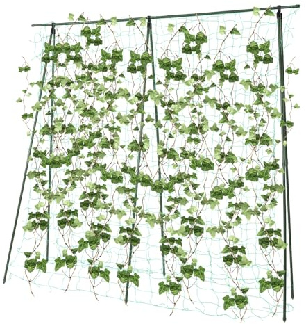 TONFEION Rankgitter für Tomaten Gurken, 180CM x 180CM Gurke Rankhilfe mit Netz Pflanzenhalter, Spalier für Weintrauben, Blumen, Bohnen