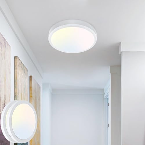 zemty 2Stück/3Farben 3000/4000/6500K LED Deckenleuchte Flach, 8W 900LM Ø12cm Deckenleuchten, Rund Ultra Dünn Deckenlampe LED Lampen Deckenlampen,Deckenbeleuchtung für Badezimmer,Küche