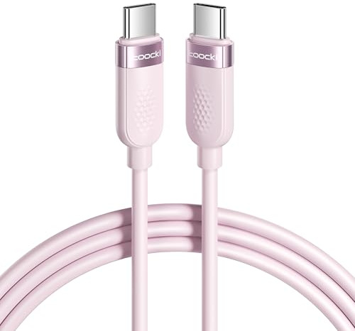 toocki Câble USB-C 60W 2M, PD3.0 Charge Rapide, Silicone Flexible, Rose | Cable USB C vers USB C, Matériau Souple, pour iPhone 17/16 Pro Max/Galaxy S25/S24/MacBook/Switch, Idéal Maison/Voyage