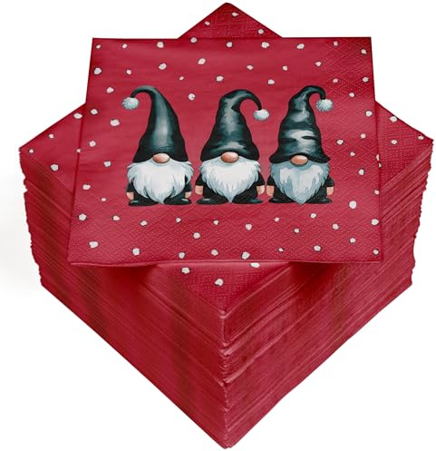 HEKU 100 Servietten, 3-lagig, 33x33cm, Weihnachtswichtel I Saugstark und praktisch verpackt I Breite Auswahl I Ideal für besondere Anlässe