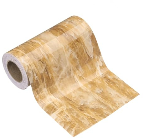 sourcing map Papel tapiz de grano de madera de 5 pulgadas x 16.4 pies, PVC, autoadhesivo, marco texturizado, impermeable, papel tapiz decorativo para pared, para suelo, puerta, mesa, gabinetes