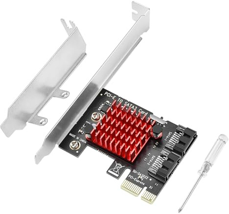 ELUTENG Scheda PCIe SATA 2 Porte, Adattatore PCIe a SATA 6Gbps Controller SA TA 3.0 Carta di Espansione PCI Express x1 con Staffa Low Profile per PC Desktop Supporto SSD/HDD