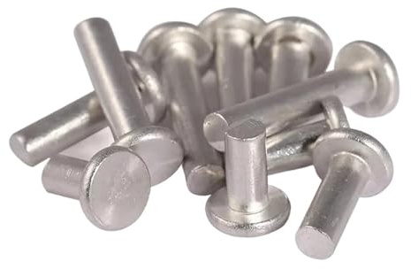 Remaches de cabeza redonda maciza, Remaches sólidos de aluminio M2 cabeza plana desmontables GB109(M2X4mm 1000pcs)