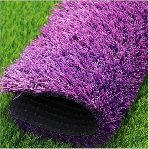 LNNNW Pelouse en Gazon Synthétique Tapis de faux gazon de jardin auto-drainant, rouleau de gazon synthétique violet, hauteur de pile de 0.98 pouces, tapis d'herbe de paysage extérieur(50x200cm)