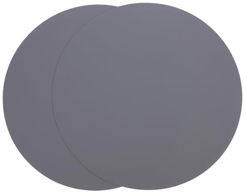 TOVINANNA 2er Set runde Silikon Platzsets 26 cm, hitzebeständig, waschbar, wiederverwendbar, grau – Mikrowellen- und Backmatte für Küche und Essbereich