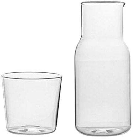 OSALADI Jarra de Jugo Multifunción de Vidrio Resistente al Calor 550 Ml, Taza Transparente para Leche y Bebidas, Diseño Minimalista para Hogar, Oficina y Reuniones