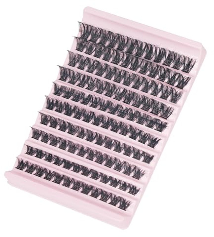 SIISTAS Cluster Lashes DIY Individual Eyelashes 120PCS Natural Lashes Wispy Strip Eyelashes 8-16mm Mixed Customize Your Look at Home for Beginners(KLE10)