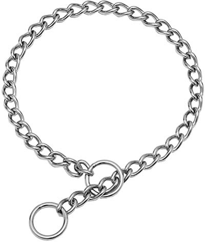 SGODA Chain Dog Training Choke Collar, 304 Stainless Steel, Total Length 26 in, 4 mm