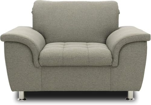 DOMO. Collection Sessel Franzi, Nackenfunktion, Steel | Sessel mit Nackenfunktion und Steppung, breite Armlehnen für Komfort, 120 x 105 x 81 cm (BxTxH)