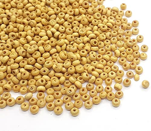 Perlin Holzperlen 3,5x2 mm Rondell Natur Braun 2700 Stück Mini Spacer mit Loch für Schmuck Basteln Armband DIY
